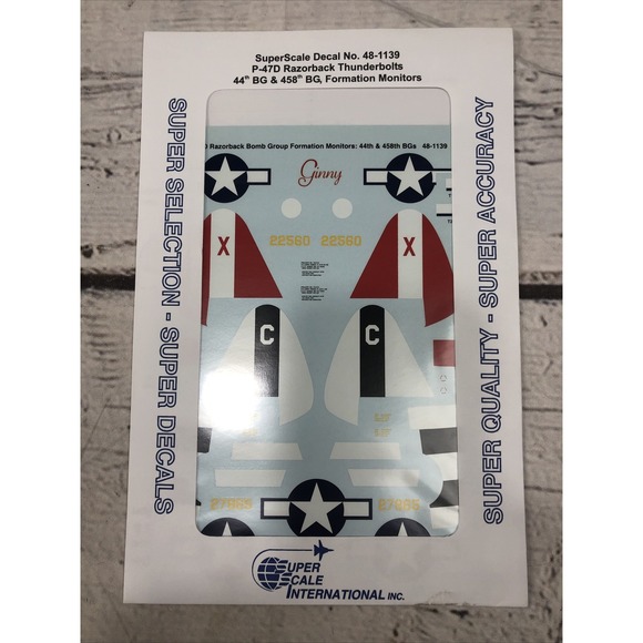 SuperScale Other - SUPER SCALE 1/48 P-47D RAZORBACK THUNDERBOLTS DECALS 48-1139 New